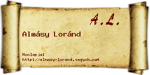 Almásy Loránd névjegykártya